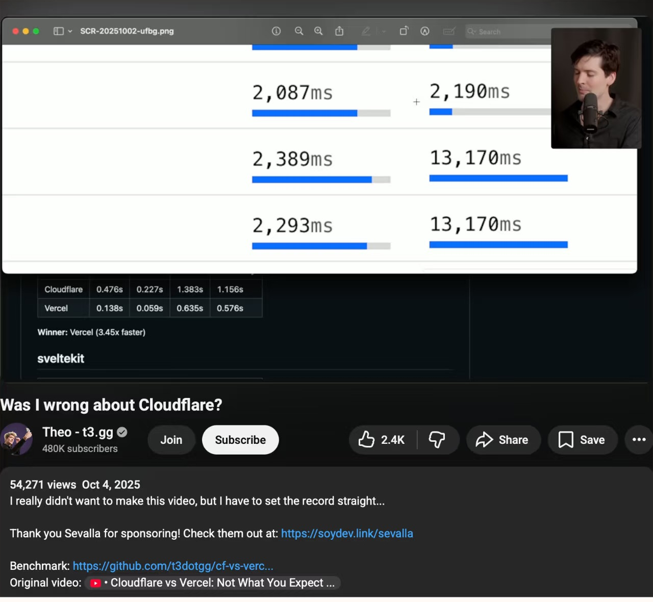 Theo 的 Cloudflare 基准测试回应视频